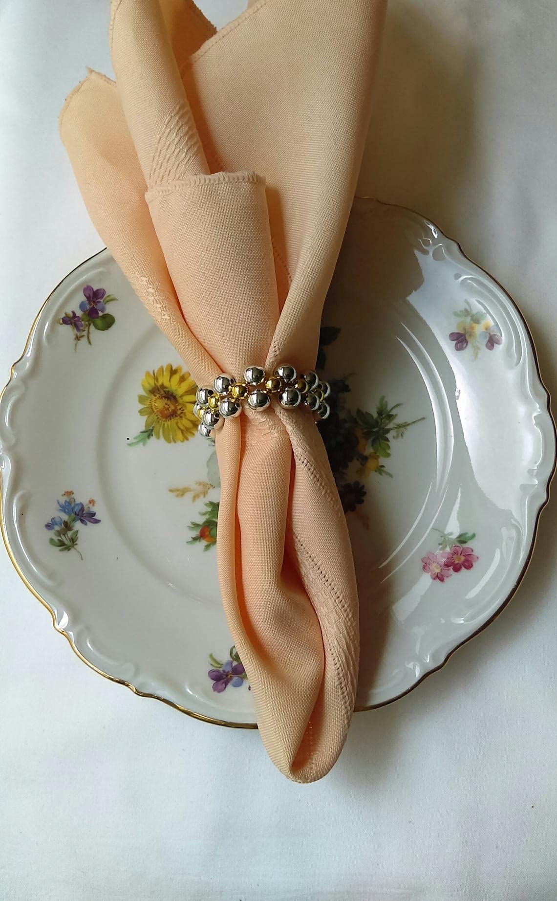 6 Pcs Napkin Rings Napkin Holders Wedding Table Décor Rustic Dinner Parties Décor Silver Gold Metal Napkin Rings Garden