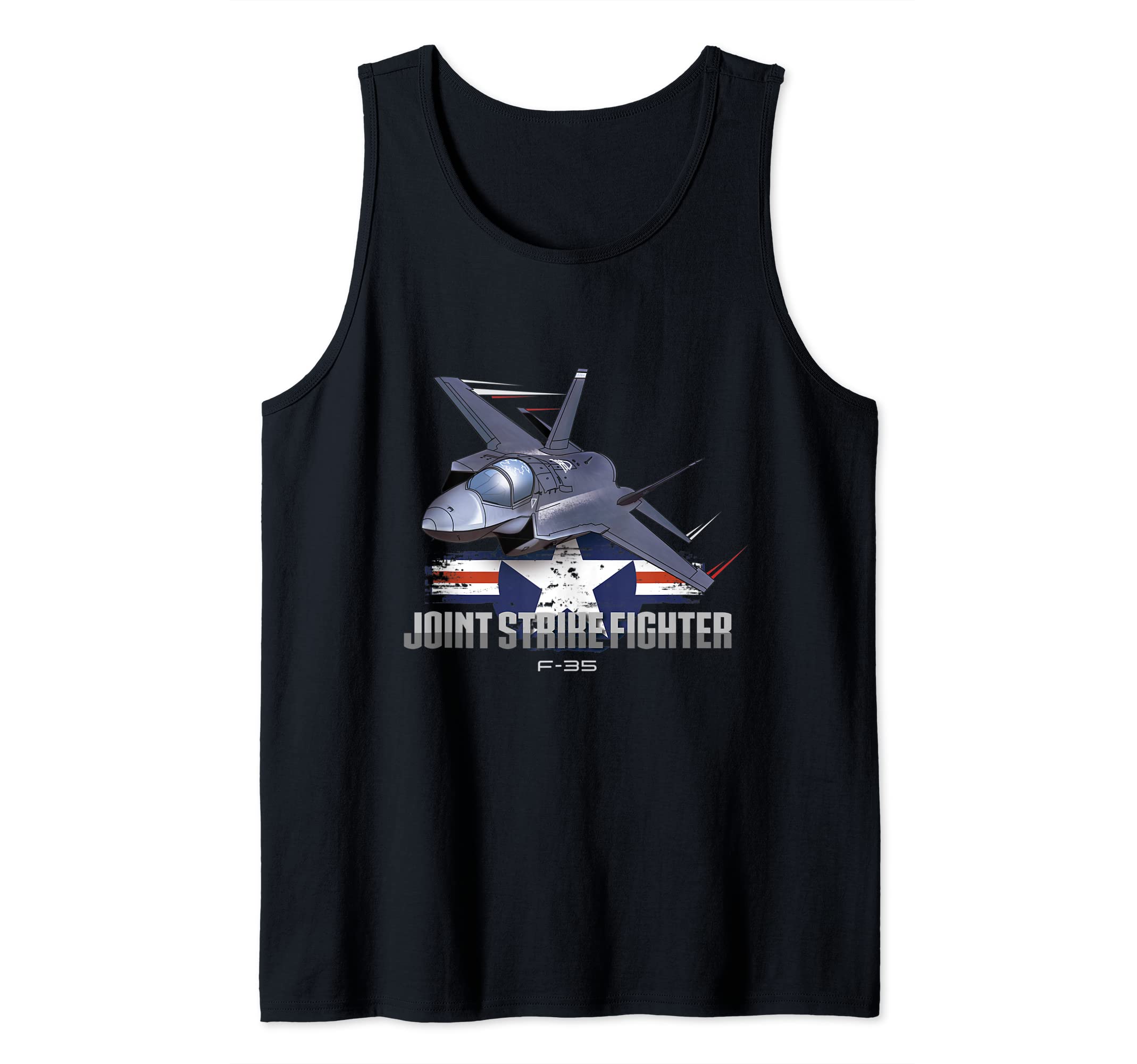 The Warbird CollectionUSA Lightning Jet Fighter Military Aircraft JSF Airplane Tank Top