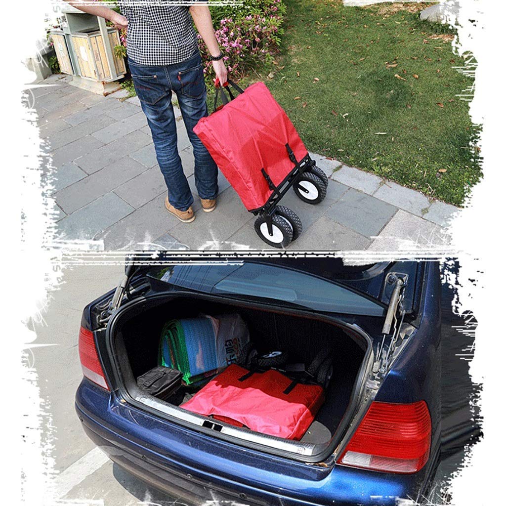 Chariots de Stockage Chariot de Jardin Pliant Chariot Robuste Chariot Multifonction pour Camping en Plein air Supermarché de Plage avec 4 Roues, Charge ： 60 Kg