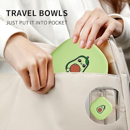 Miniatura 5 de Cuencos de viaje gemelos para mascotas para gatos o perros, cuencos de silicona plegables para alimentos y alimentación de agua, funda de transporte