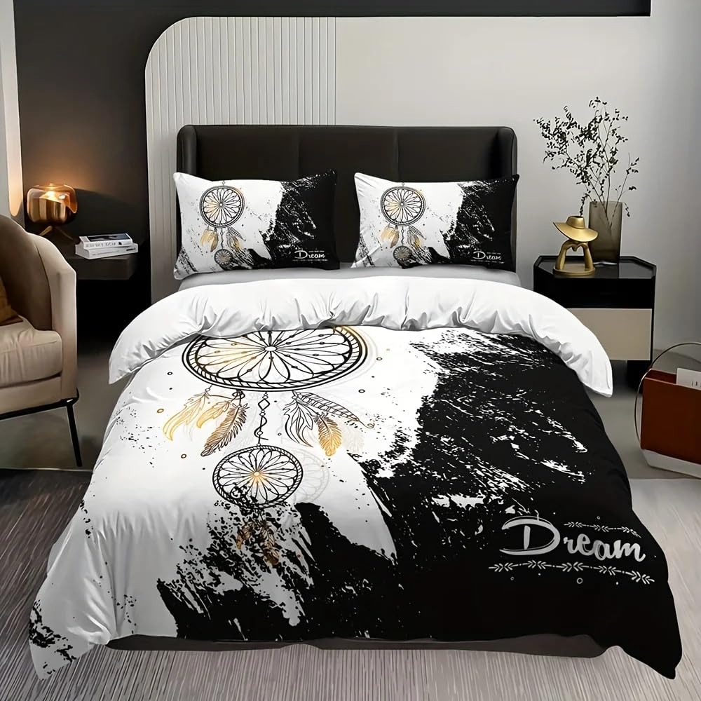 Fundas Nordicas 135 AtrapasueñOs Blanco Ropa de Cama 135 para Niños Adultos con Cremallera Suave Transpirable Microfibra Fundas Nordicas 220x220 cm + 2 Fundas de Almohada 50x80 cm