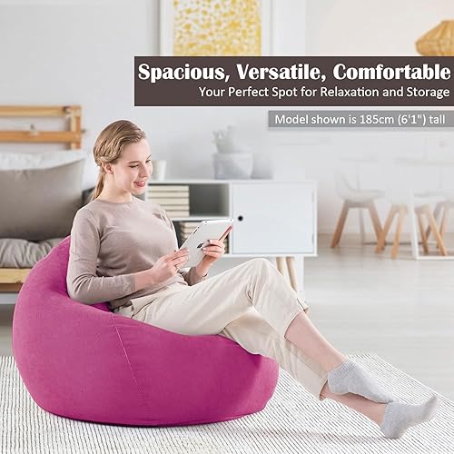 Miniatura 95 de Nobildonna - Funda para silla de puf (relleno sin relleno) de nido de pájaro para niños y adultos. Puf extra grande para almacenamiento de animales