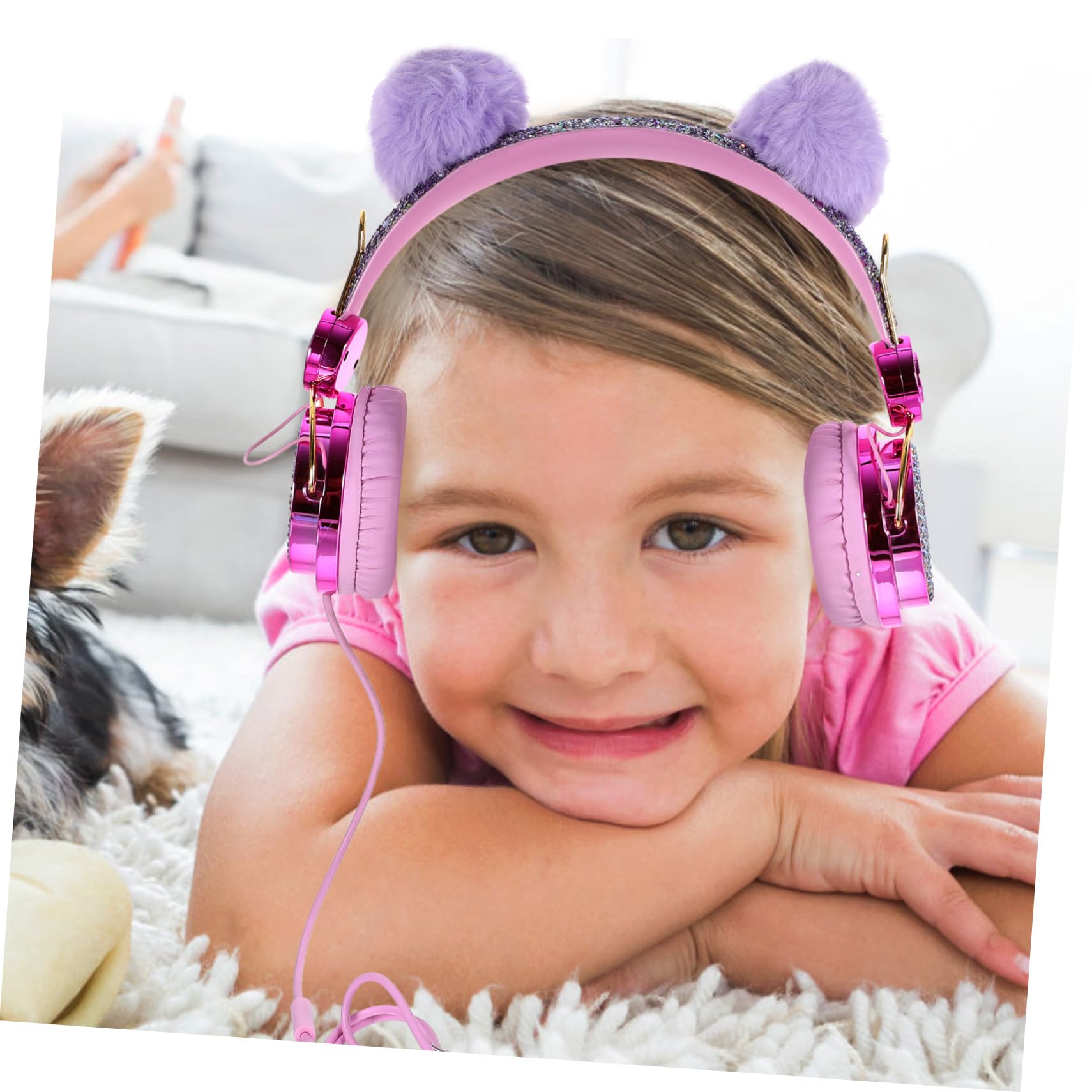 DOITOOL 3 Cuffie Per Bambini Auricolari in Peluche Volume Regolabile Per Ragazze E Ragazzi Per Uso Scolastico E Domestico