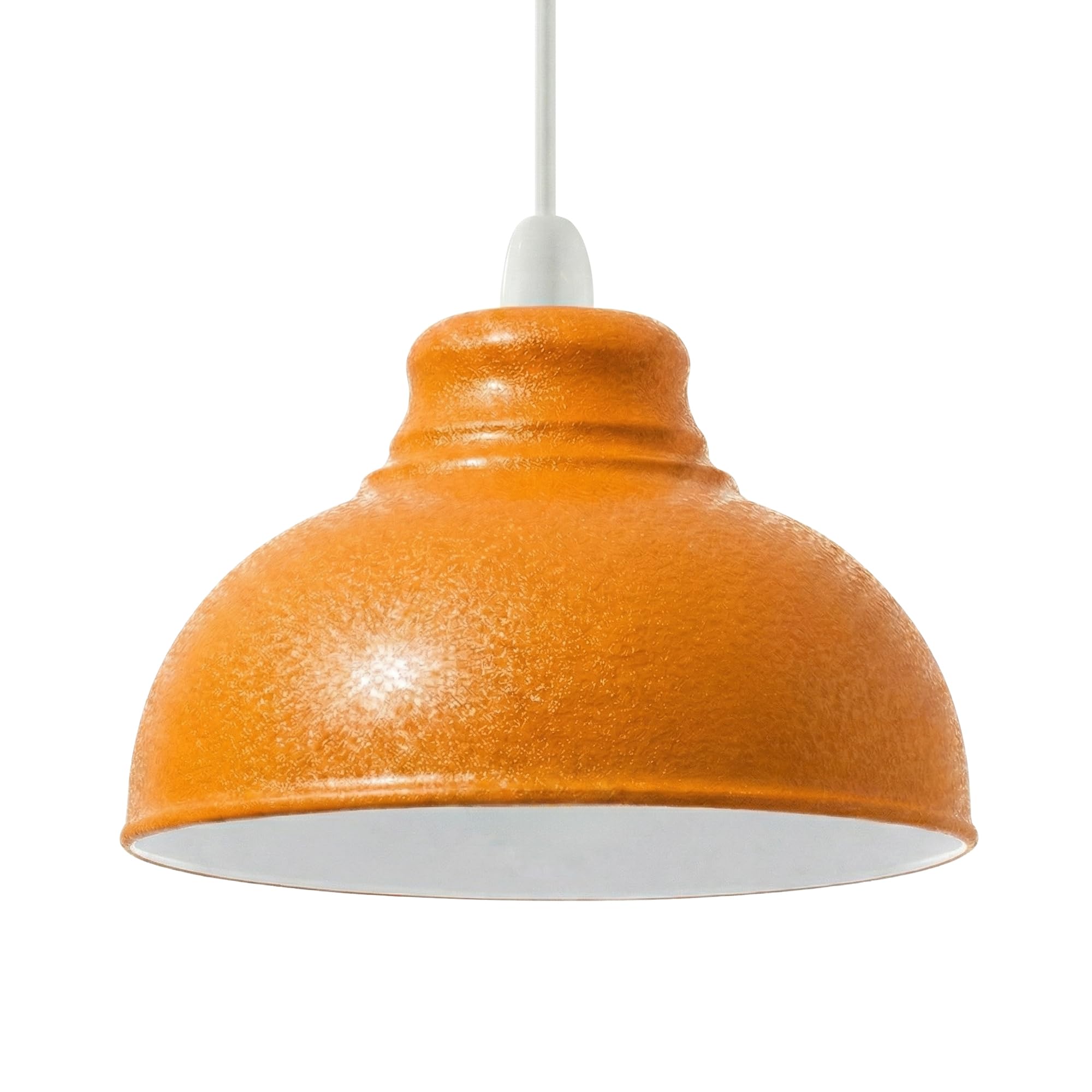 Retro Light Shade Ceiling, Curvy Metal Textured Lampshades for Ceiling Lights,Industrial Easy Fit Pendant Lamp Shades for Table Lamps,Living Room, Bedroom,Hallway, Home Décor (Orange)