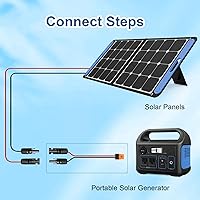 Vista 6 de Cable solar a XT60i 10AWG - 2 piezas de panel solar de 3 pies a conector adaptador XT60i XT60i Cable de extensión para generador solar portátil