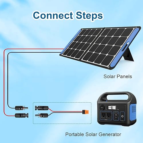 Miniatura 6 de MOOKEERF Cable solar a XT60i 10AWG - 2 piezas de panel solar de 3 pies a conector adaptador XT60i XT60i Cable de extensión para generador solar