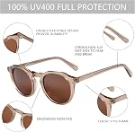 ZENOTTIC Lunettes de soleil vintage ronde polarisé pour femmes hommes UV400 Protection Retro Lunettes de soleil