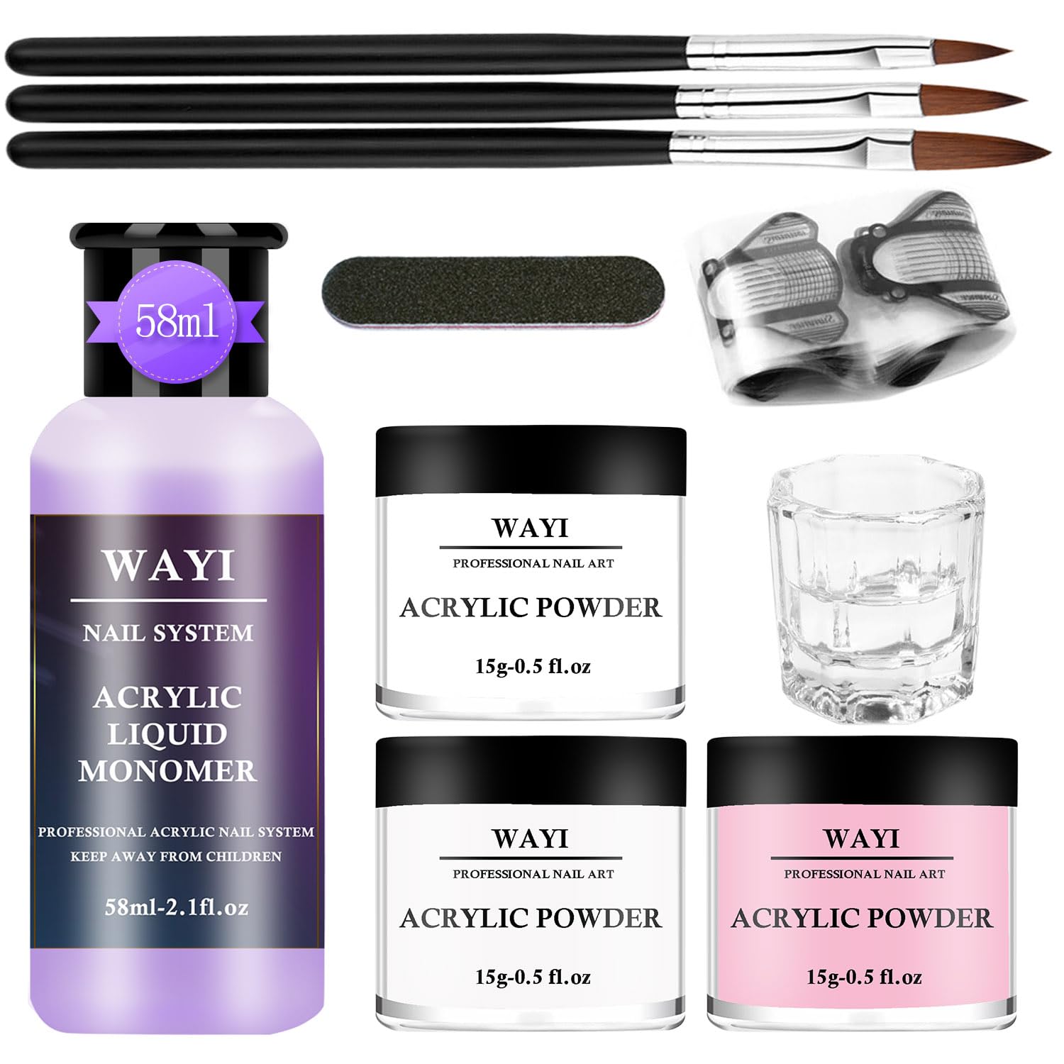 Amazon com WAYI Acrylic Nail Kit Acrylic Powder and Professional