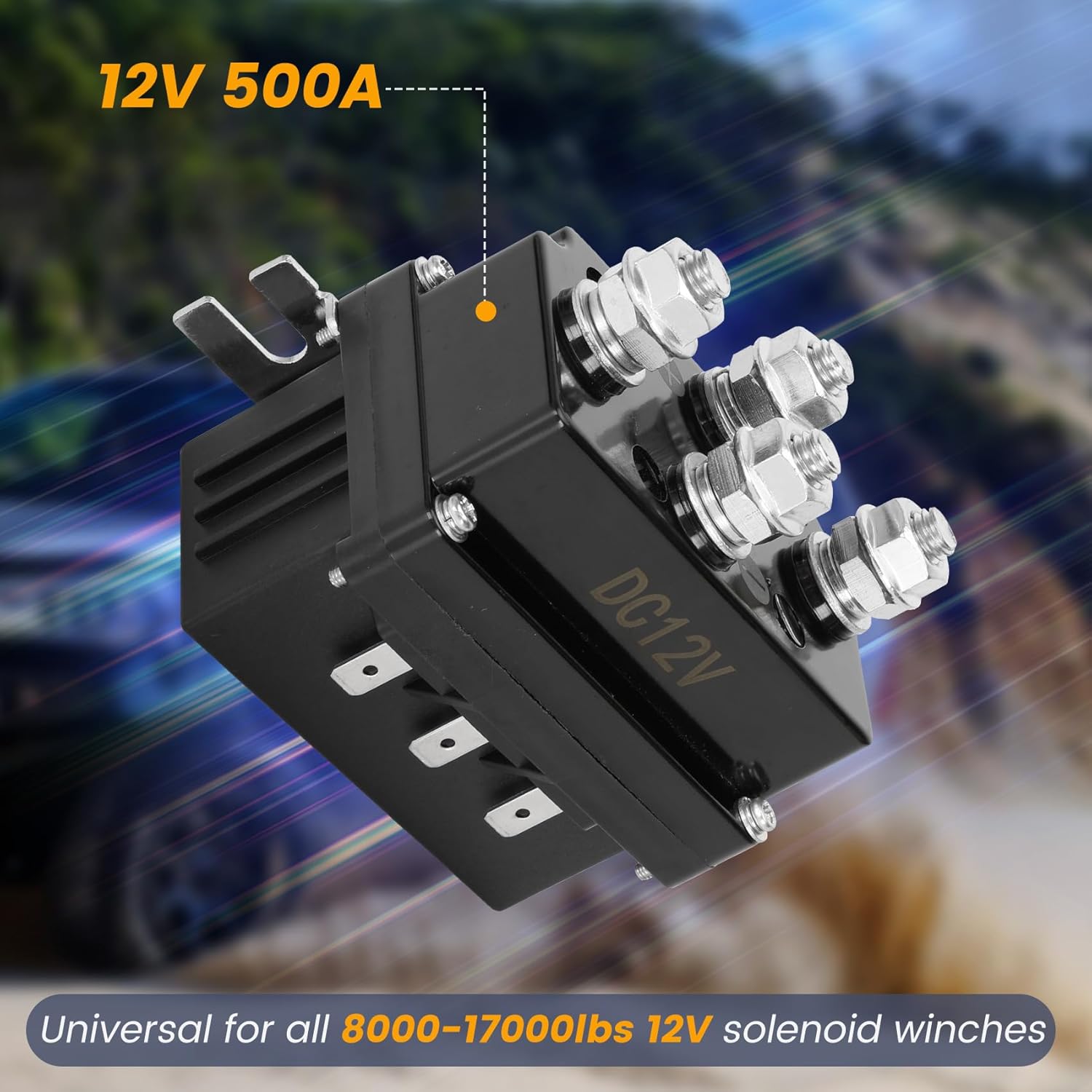 12V 500A Winch Solenoid Contactor Relay with Contactor Box and Twin Remote Control, 12v 500a Winch Solenoid Contactor Relay for 8000-17000lbs ATV UTV Truck Jeep Winches