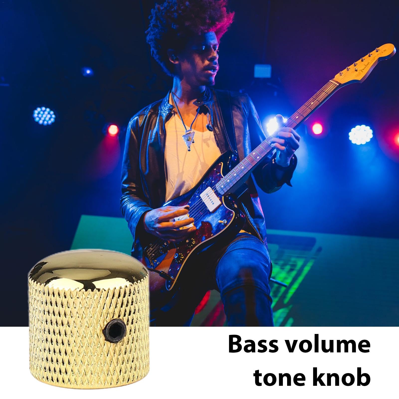 4-tlg. Gitarren-Knöpfe Aus Metall, Bronze – Lautstärke/Ton-Regler Mit Sechskantschlüssel, Für Gitarre & Bass