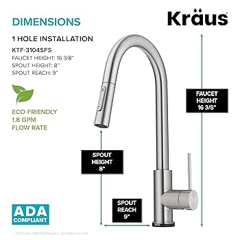 KRAUS Oletto Contemporary Single-Handle Touch Kitchen Sink