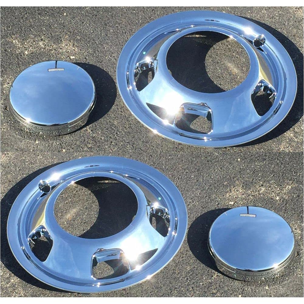 CHROME SIMULATORS and CENTERS Compatible with 1-Ton Truck Dually Full set S8011C_HK8011C