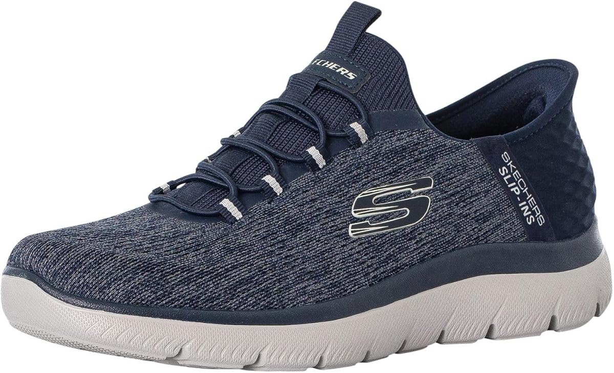 Skechers Summits - Zapatillas sin cordones para hombre con manos libres | Slip-ins manos libres, espuma viscoelástica refrigerada por aire, lavable a máquina, vegano, informal