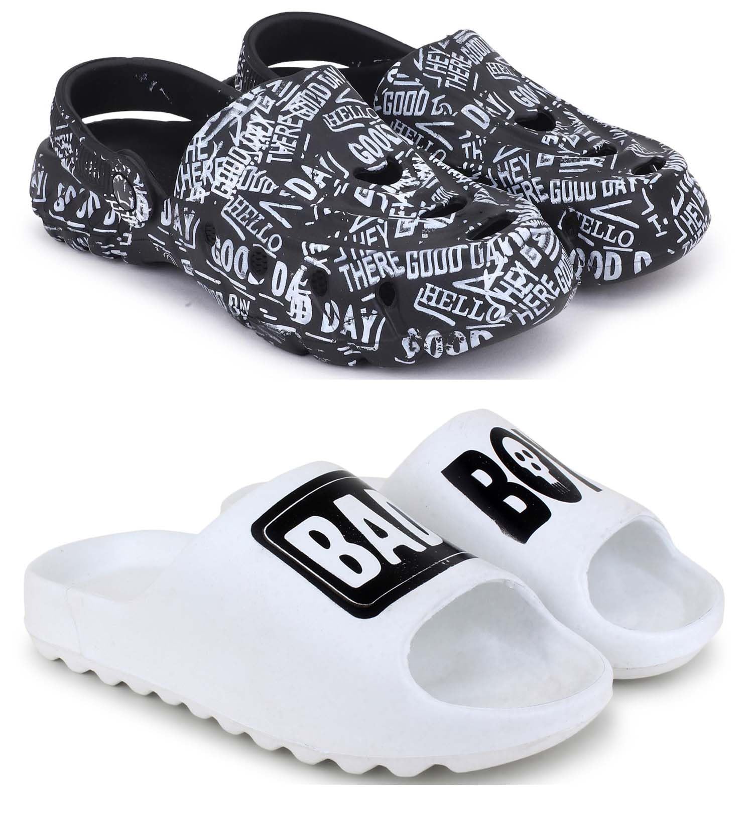 pampy angel Combo Pack of 2 Slipper/Flip Flops/Slides/Clogs/Sandals for Men (Cl-Guday Vs YEE-Badboy & Fashion)-picture-36