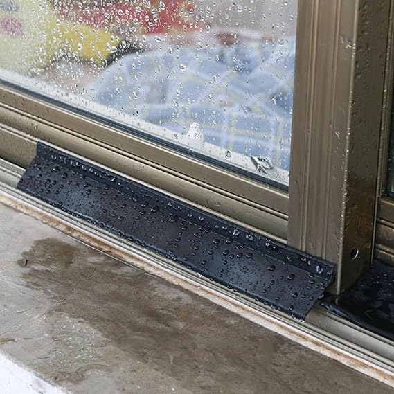 Rubber Self-adhesive Window Rain Deflector for Diverting House Rainwater, Black Drip Guard, Door Bottom Sweep Edge, Indoor/Outdoor Window Rain Guard, 3.3-16.4ft(1m(3.3ft),5.5cm)