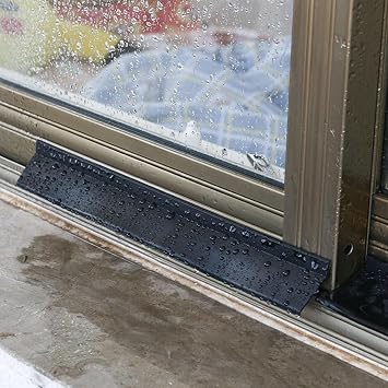 Rubber Self-adhesive Window Rain Deflector for Diverting House Rainwater, Black Drip Guard, Door Bottom Sweep Edge, Indoor/Outdoor Window Rain Guard, 3.3-16.4ft(1m(3.3ft),5.5cm)