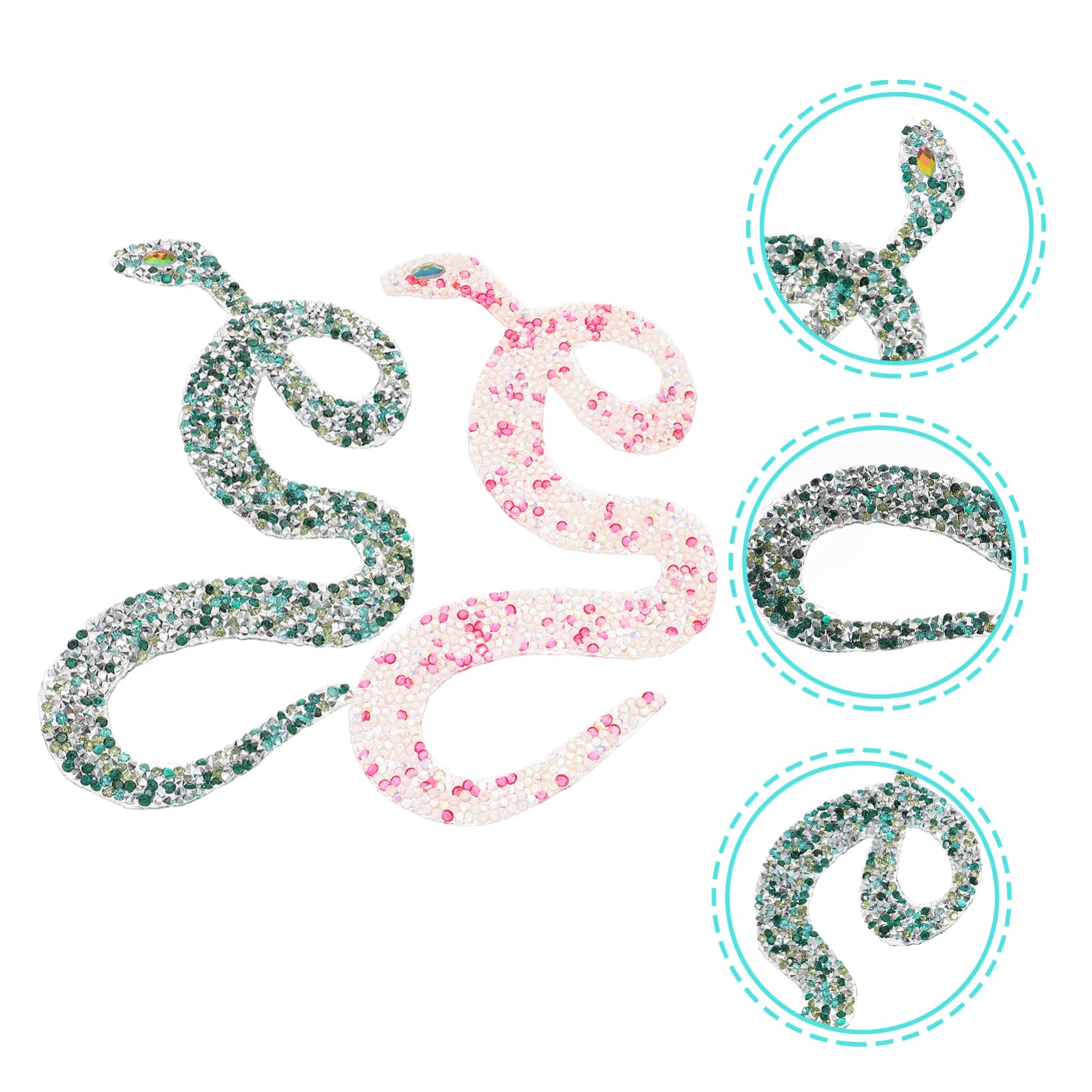 HOODANCOS 20 Pz patch di strass serpente vestiti di paillettes finiture in tessuto serpente toppe per giubbotti toppe per maglioni arredamento a forma di serpente per borsa