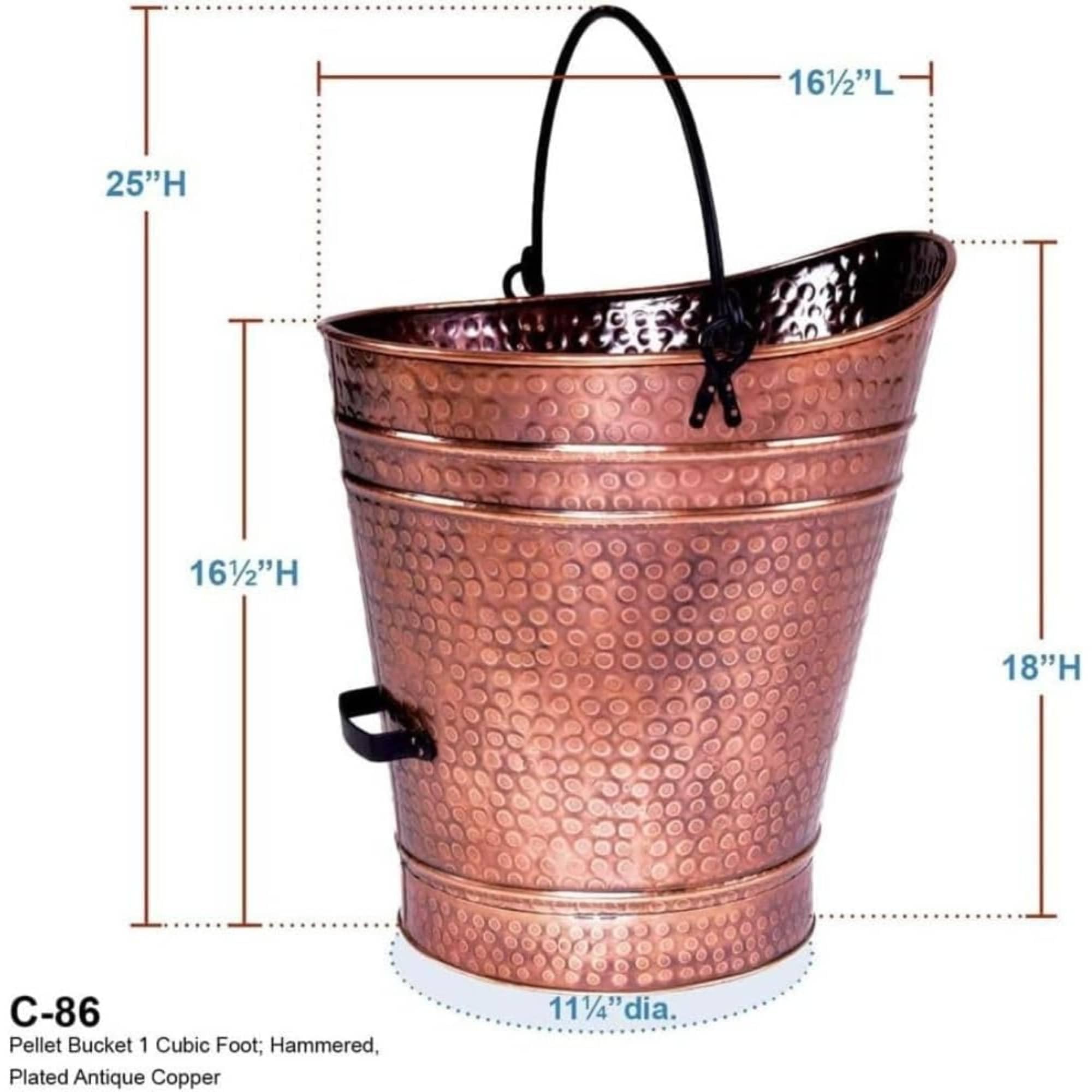 Amazon｜Oakestry 大型銅ペレットバケツメタル石炭ホッド 錬鉄製