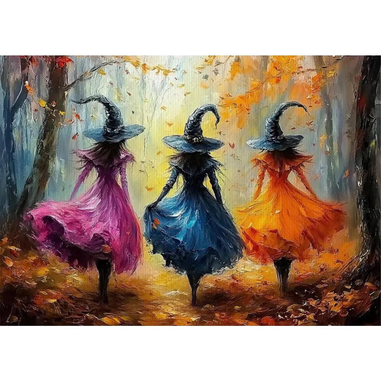 Tiwabb Witch Diamond Art Kits for Adults,Halloween Diamond Painting Kits for Adults,Full Drill DIY 5D Diamond Dots Gem Art Craft Kit Home Wall Decor 12X16 inch