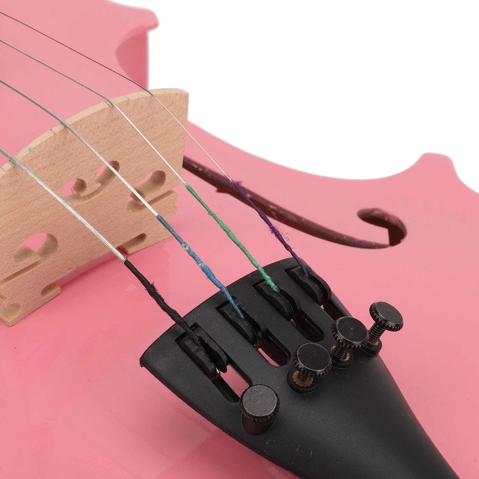 Asixxsix Violino Acustico 4/4, Violino in Legno Massello di Tiglio, Kit per Principianti Adulti, con Custodia Rigida, Archetto, Colofonia, Poggiaspalla, Accordatore, Corde di Ricambio, (PINK)