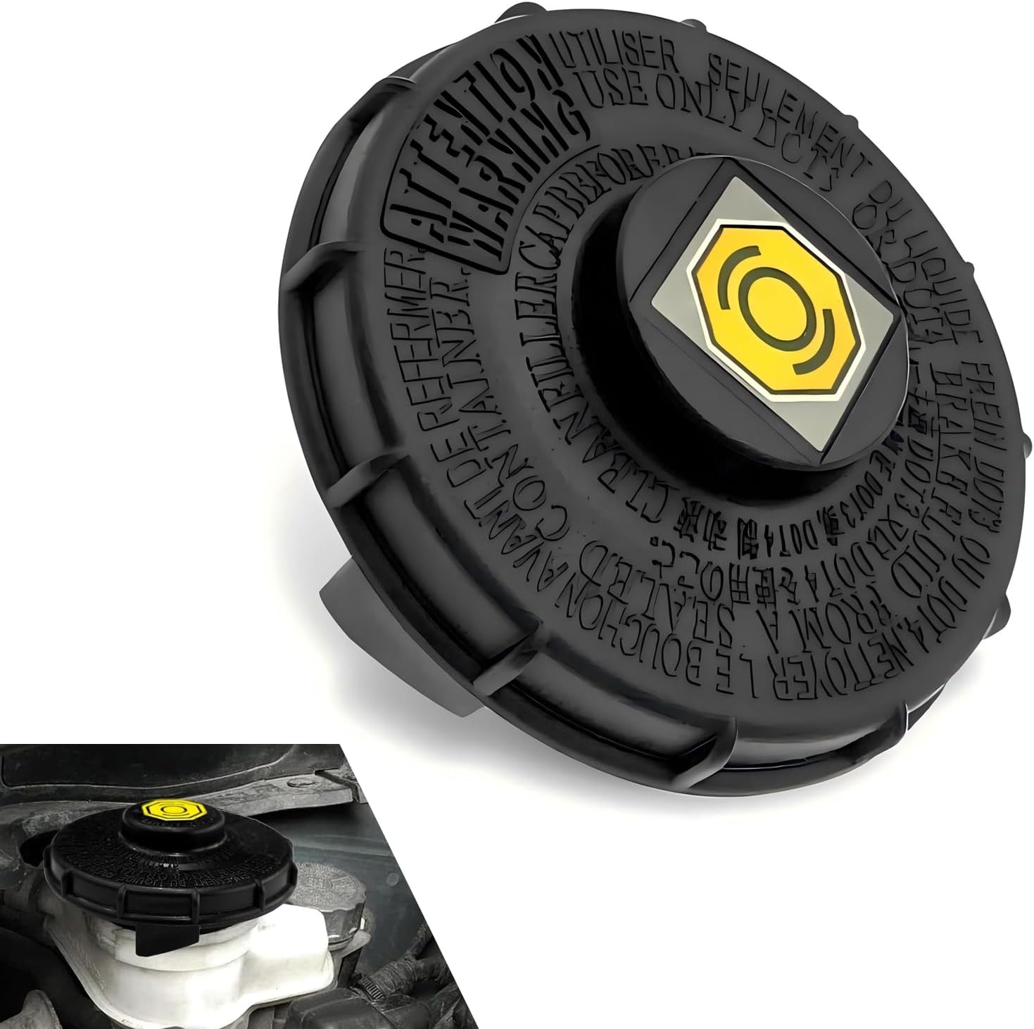 WZP Brake Fluid Cap, Master Cylinder Fluid Cap with Built-in Rubber Sealing Ring, Brake Reservoir Replacement Compatible with Honda Accord, Replaces for 46662-SLE-J01 46662-SDC-A02 46662-S8A-003