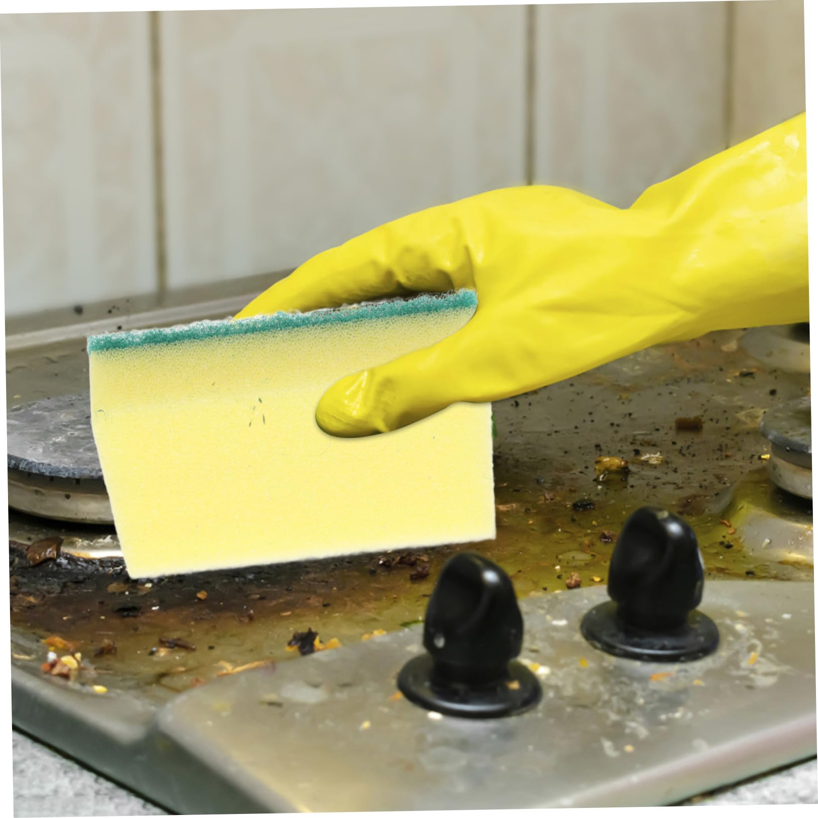 Hemobllo Spugne Abrasive da Cucina e Spugna da Lavandino 100 Pezzi in Materiale Spugnoso Resistente, senza Sostanze Chimiche, per Pulizia Pentole, Piatti e Superfici Cucina, per Uso