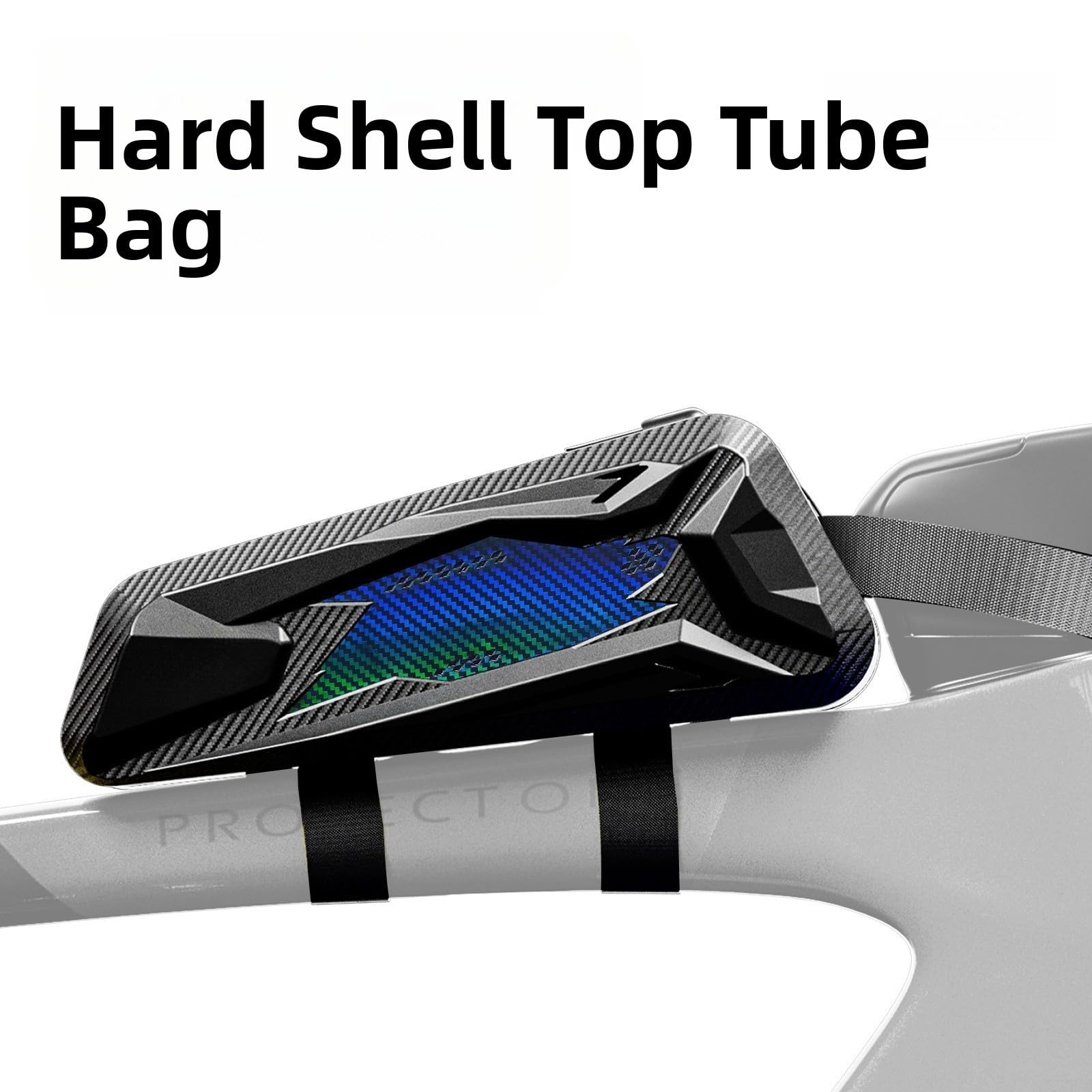 Borsa impermeabile per tubo superiore della bicicletta, 1,8 l, per bici da strada e mountain bike, pendolarismo, con cinghie di sicurezza, arancione, verde, nero, bianco (bianco)