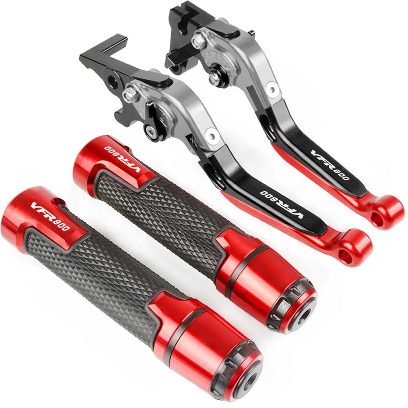 DTASMBD Handlebar Levers Motorcycle Brake Clutch Lever Handlebar Grips for VFR800F VFR 800 F 800F 2002-2017 Bar End Assembly Kit Motorbike Grips Brake Clutch Lever(Color 1)