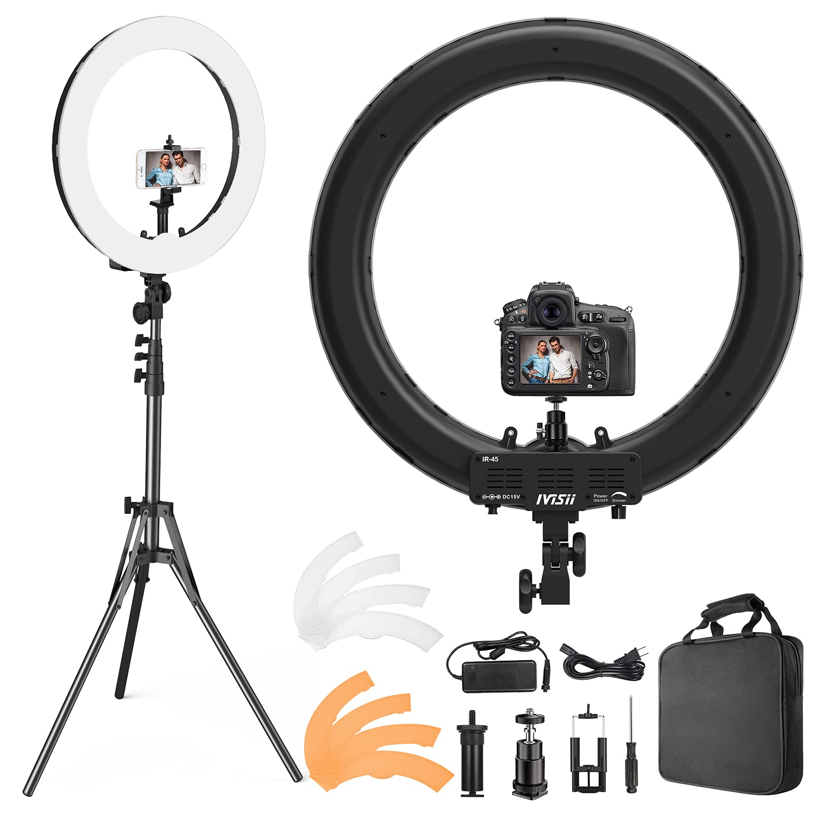 本日の目玉 Neewer 18インチLEDリングライト カメラ写真ビデオ用照明