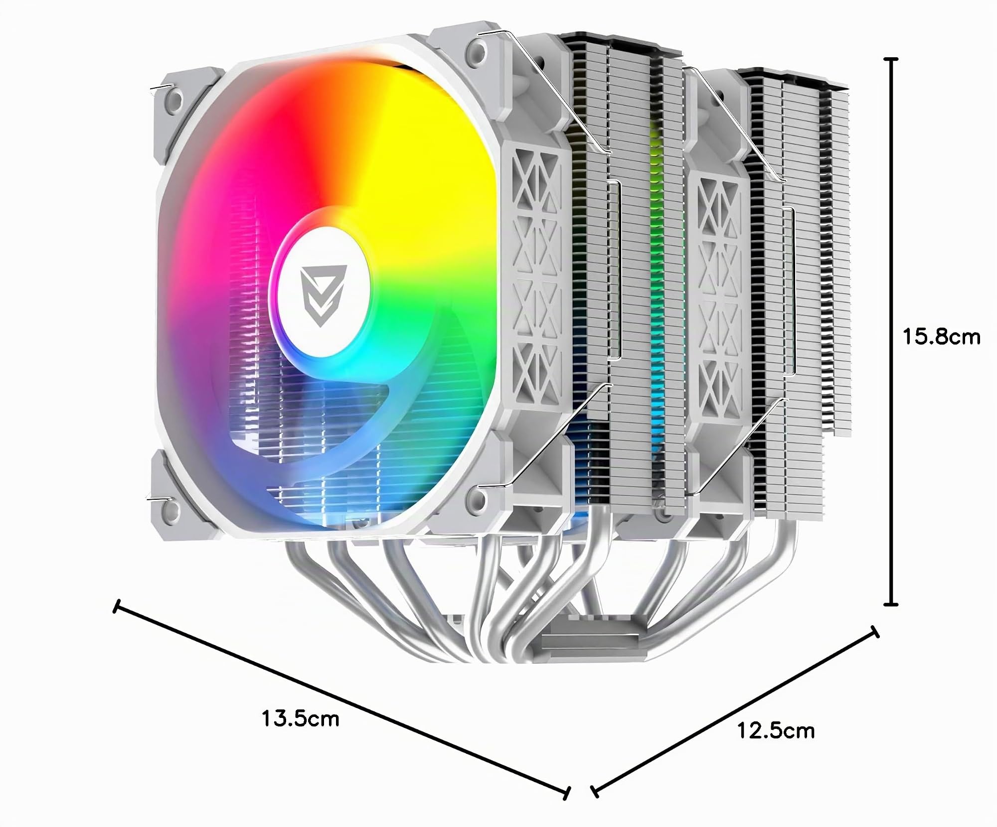 Nfortec Sculptor X2 disipador CPU ARGB 240W TDP doble ventilador 120mm Intel AMD blanco