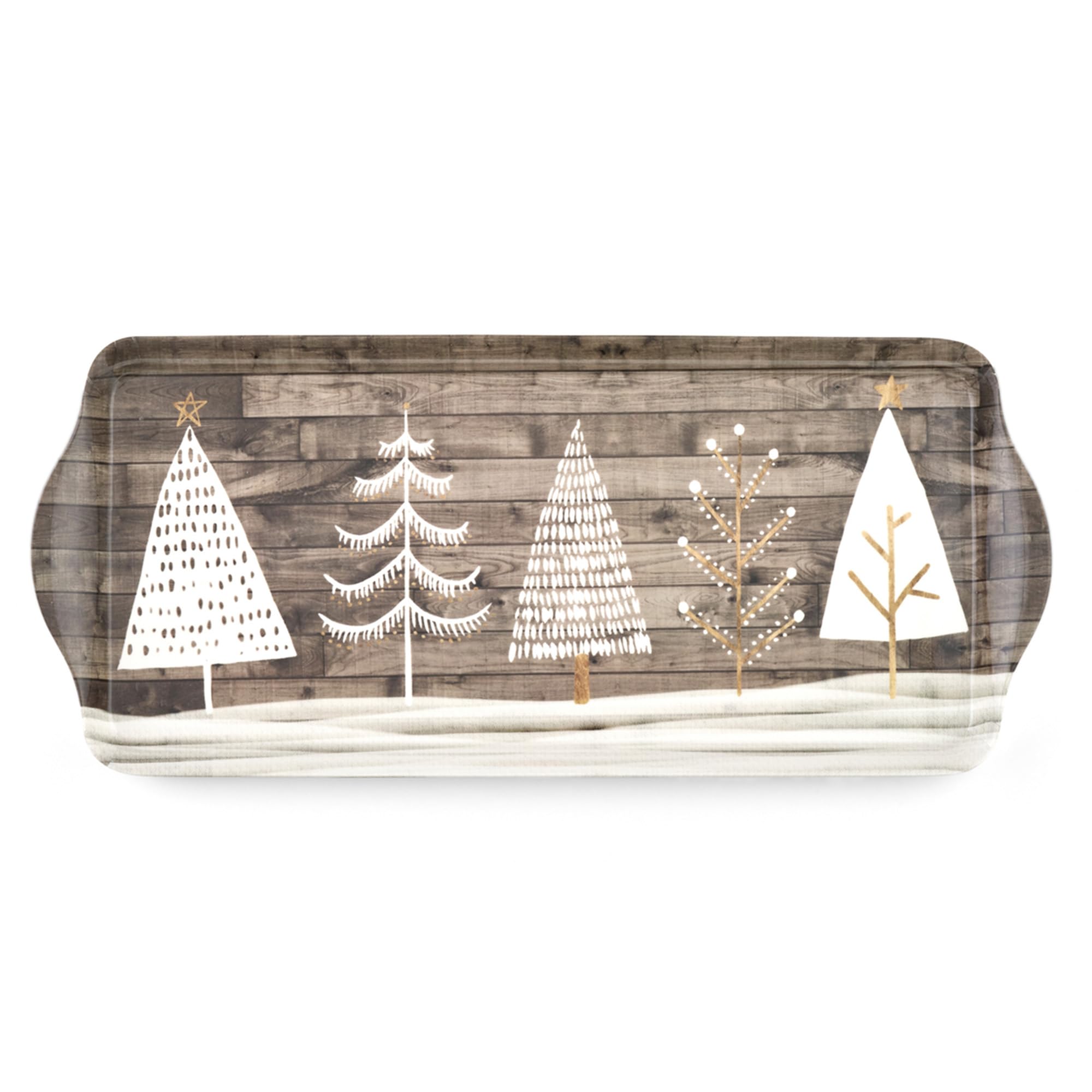 Amazon.com: Pimpernel Wooden White Christmas Sandwich Tray - Brown