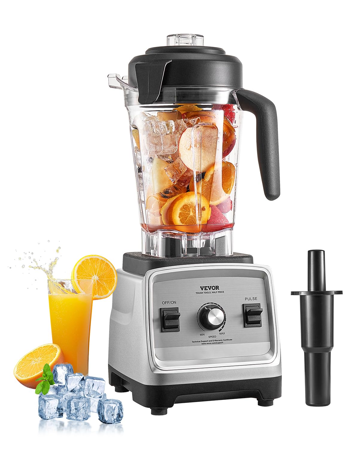 VEVOR Blender do napojów mrożonych 85 uncji 1600 W, blender elektryczny z mocnym silnikiem, wielofunkcyjny mikser do przetwarzania żywności do smoothie do soków do kuchni baru restauracji