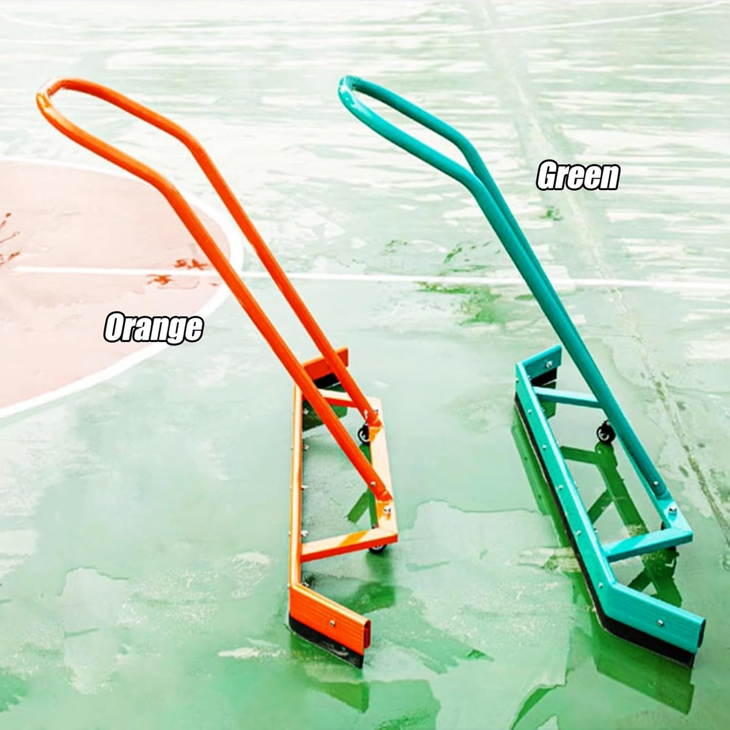 Rasqueta portátil con tira de repuesto, resistente para exteriores, hojas caídas de nieve en canchas de tenis, baloncesto, fútbol, voleibol