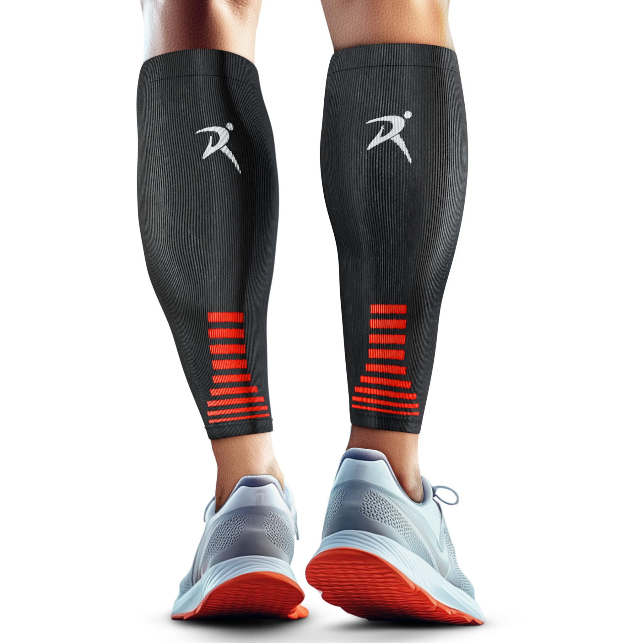 Rymora Calf Compression Sleeves Men Women Shin Splints Running (Pair Black) (S)