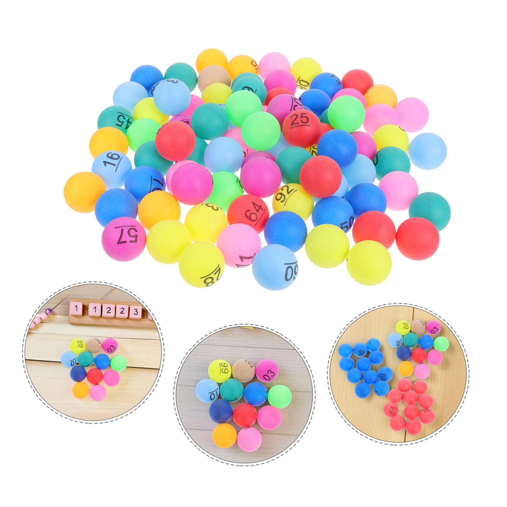 Bolas Numeradas de Bingo 1-100 de Plástico PP 4cm, 100 Unidades