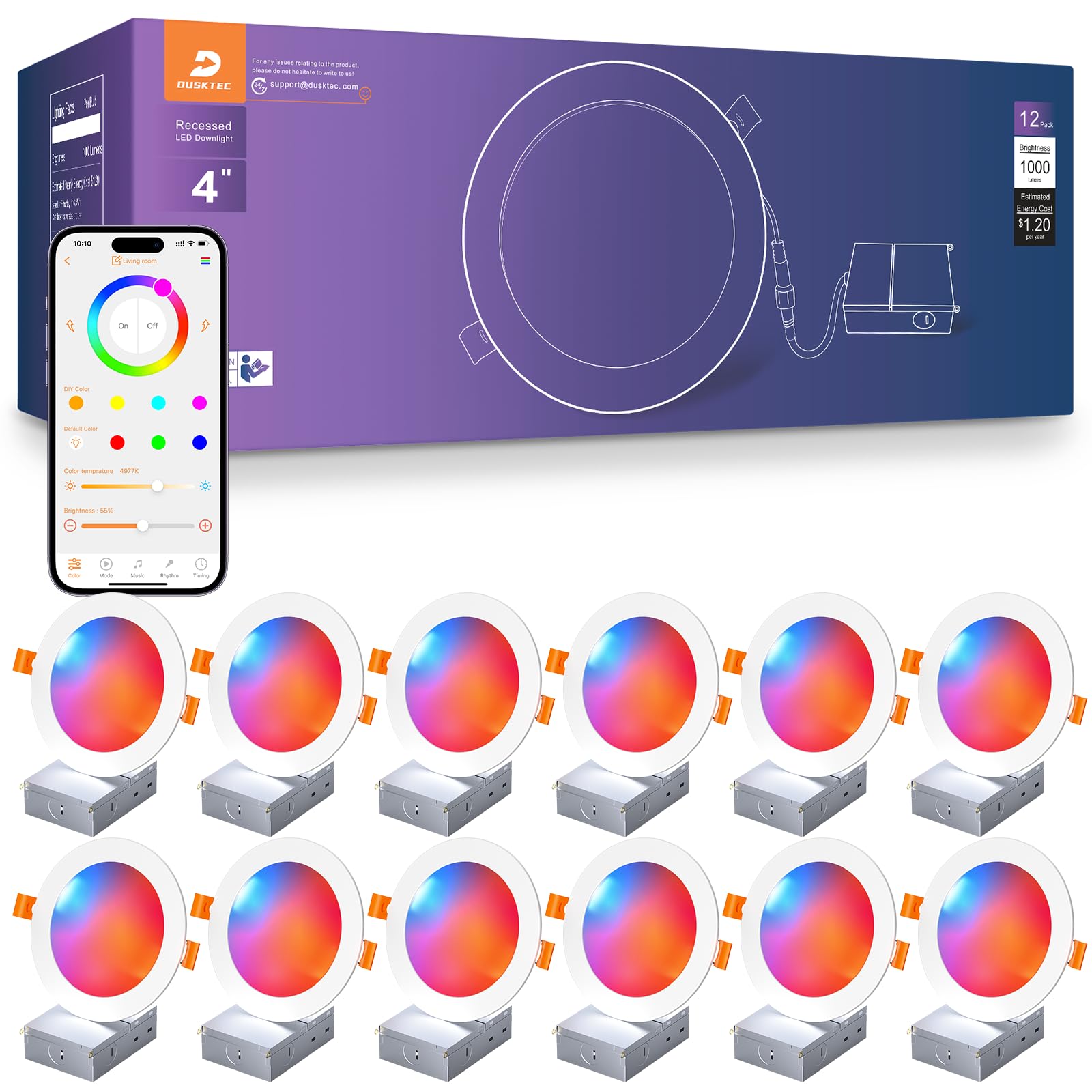 DUSKTEC 4 Inch Smart Recessed Lighting