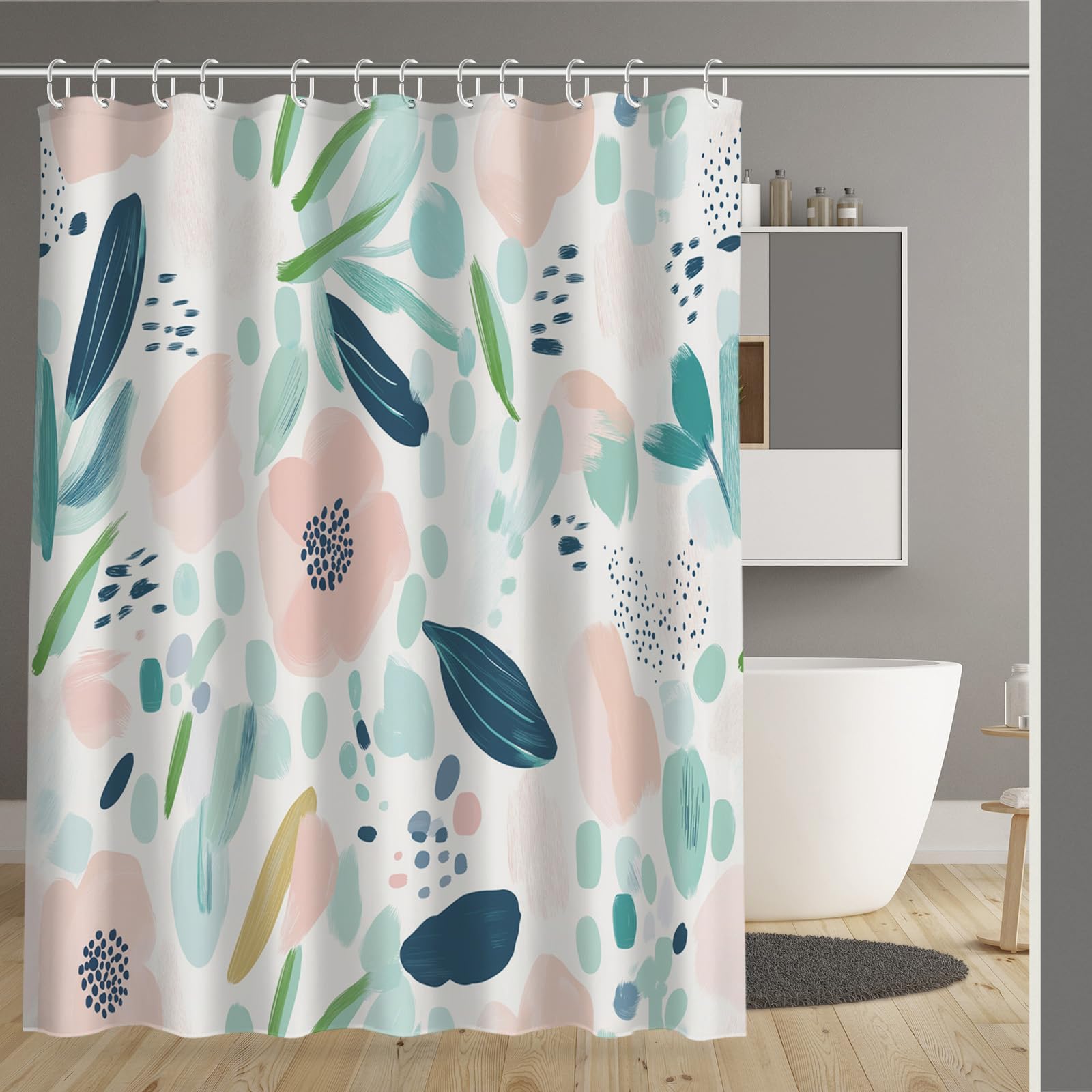 Rideaux de bain mosaïques artistiques en polyester de qualité supérieure