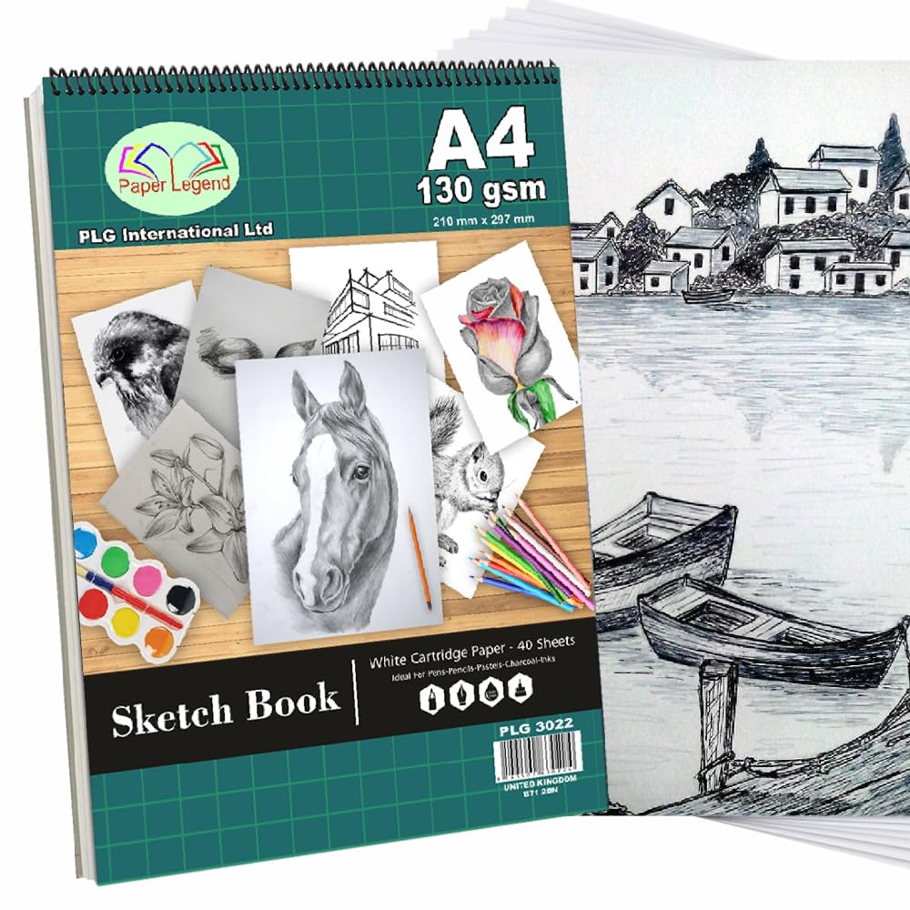 A4 Sketch Pads Spiral Book 130 GSM Cartridge Paper Drawing Pads Art Book for Artist School Home Activity Acid-Free (A4) — image 1