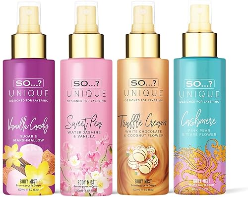Miniatura 3 de So Unique Body Mist Set  Perfumes para mujer  Spray corporal para mujer  Vegano, libre de crueldad  Juego de regalo de tamaño de viaje  650 a 1000