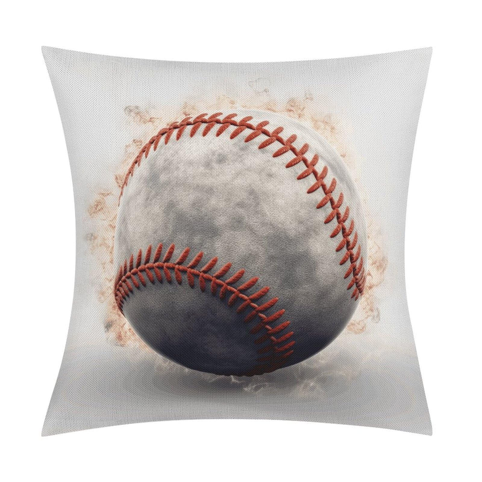 JTREHY Baseball Throw Pillow Covers Farmhouse Pillow Cover Standard Pillow Shams Decorative Square Pillowcases Soft Pillow Cases Wrinkle Fade Resistant for Couch Home 18x18 Inch