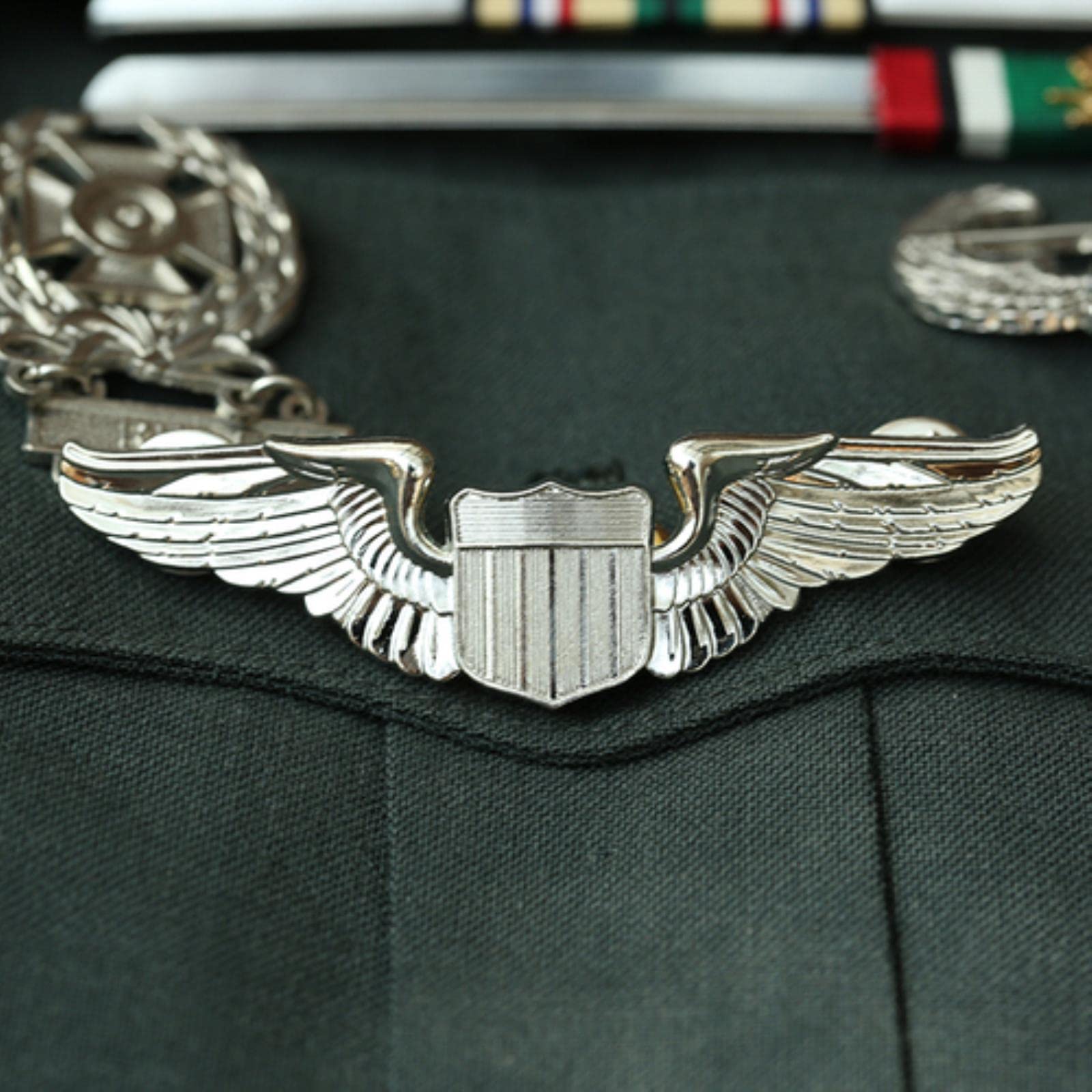 Ansonboy 10 Military Ww2 Us Army Wings Military Command Master Aviator Metal Wings Badge Wwii Us Command Pilot Lapel Insignia Pin Brooch