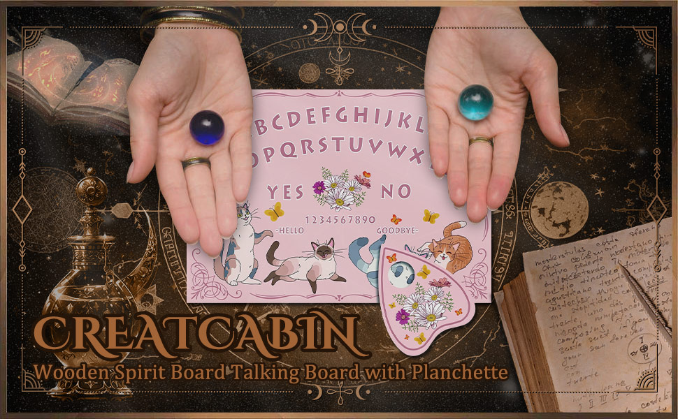 Amazon.com: CREATCABIN 3Pcs Wooden Spirit Board Kit Tarot Card