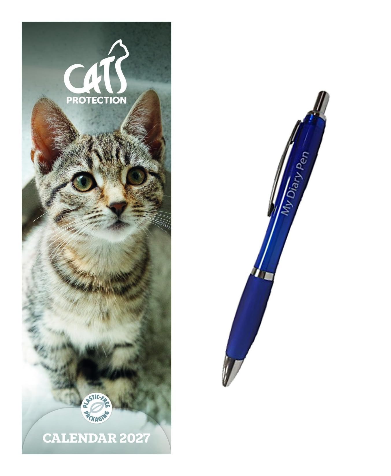 Cats Protection Slim Calendar 2027 + EXCLUSIVE LIMITED EDITION PEN