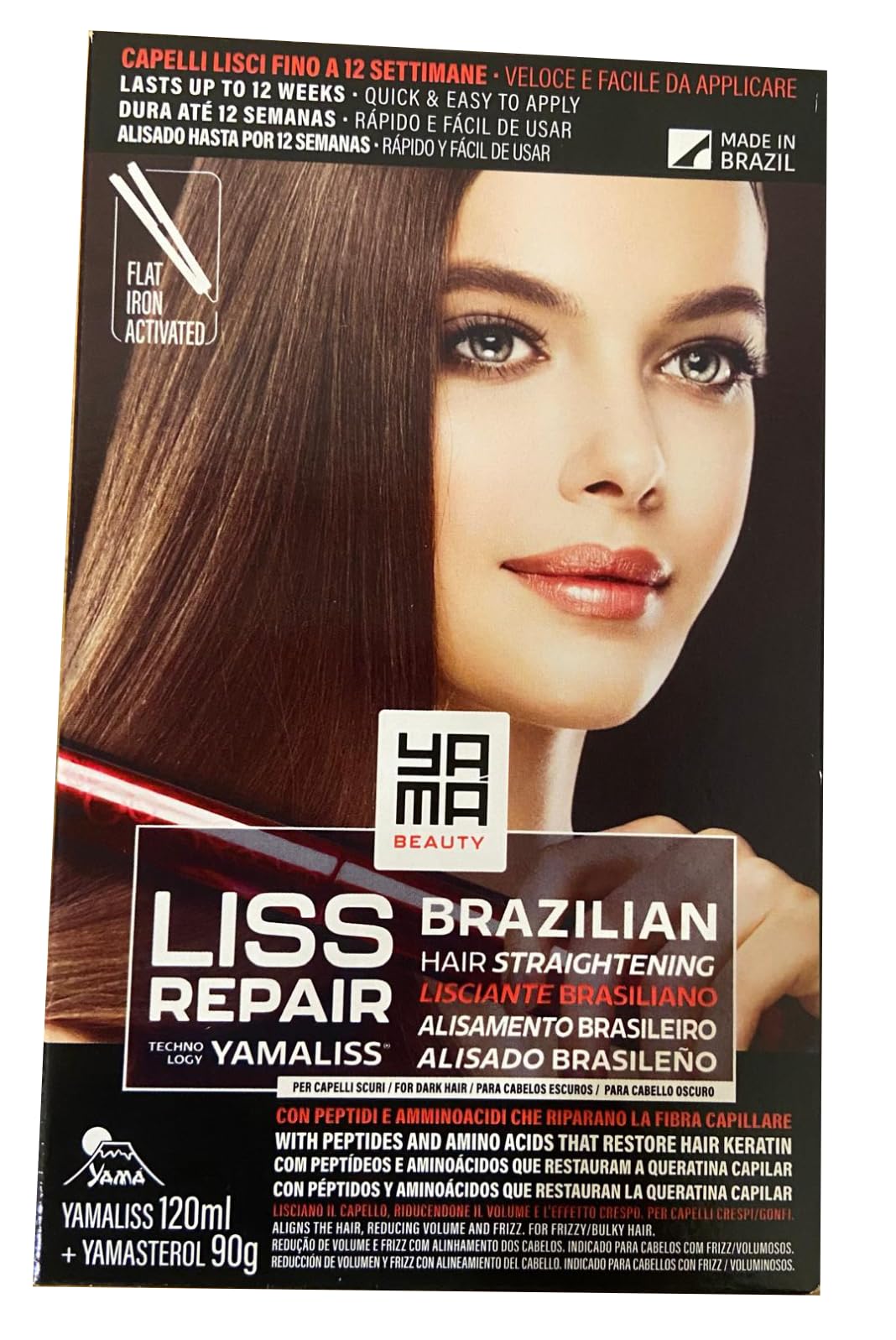 Yama Yamaliss LISS REPAIR KIT Lisciante Capelli alla cheratina Brasiliano 120ml + 90g | per capelli scuri | Fino a 12 settimane | con peptidi e aminoacidi che ripristinano la keratina dei capelli