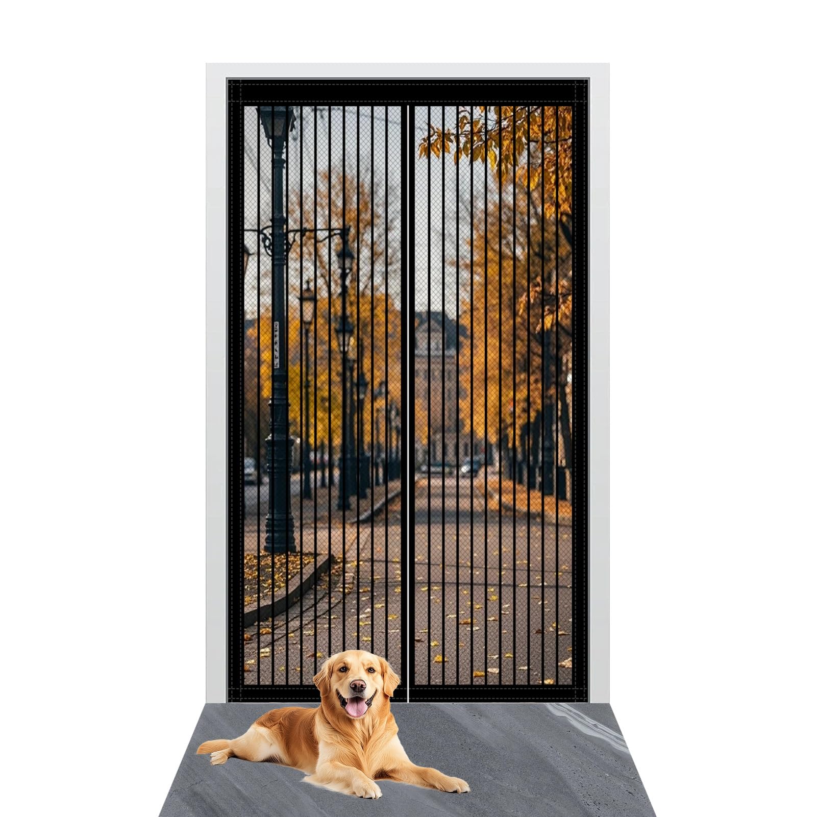Moustiquaire porte fenetre magnetique contre les insectes rideau noir en maille fine