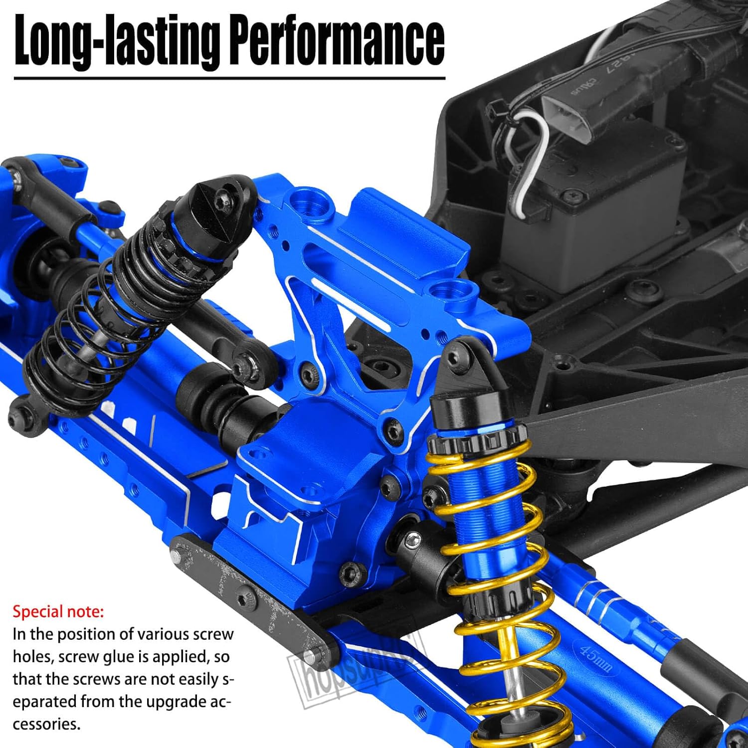 RC Gearbox Transmission Case Upgrades Parts for 1/10 Slash/Rustler/Stampede/Jato VXL 4X4 4WD,XO-1,Aluminum Front Rear Wave Box Gearbox,Replace #6880#6881,Navy Blue