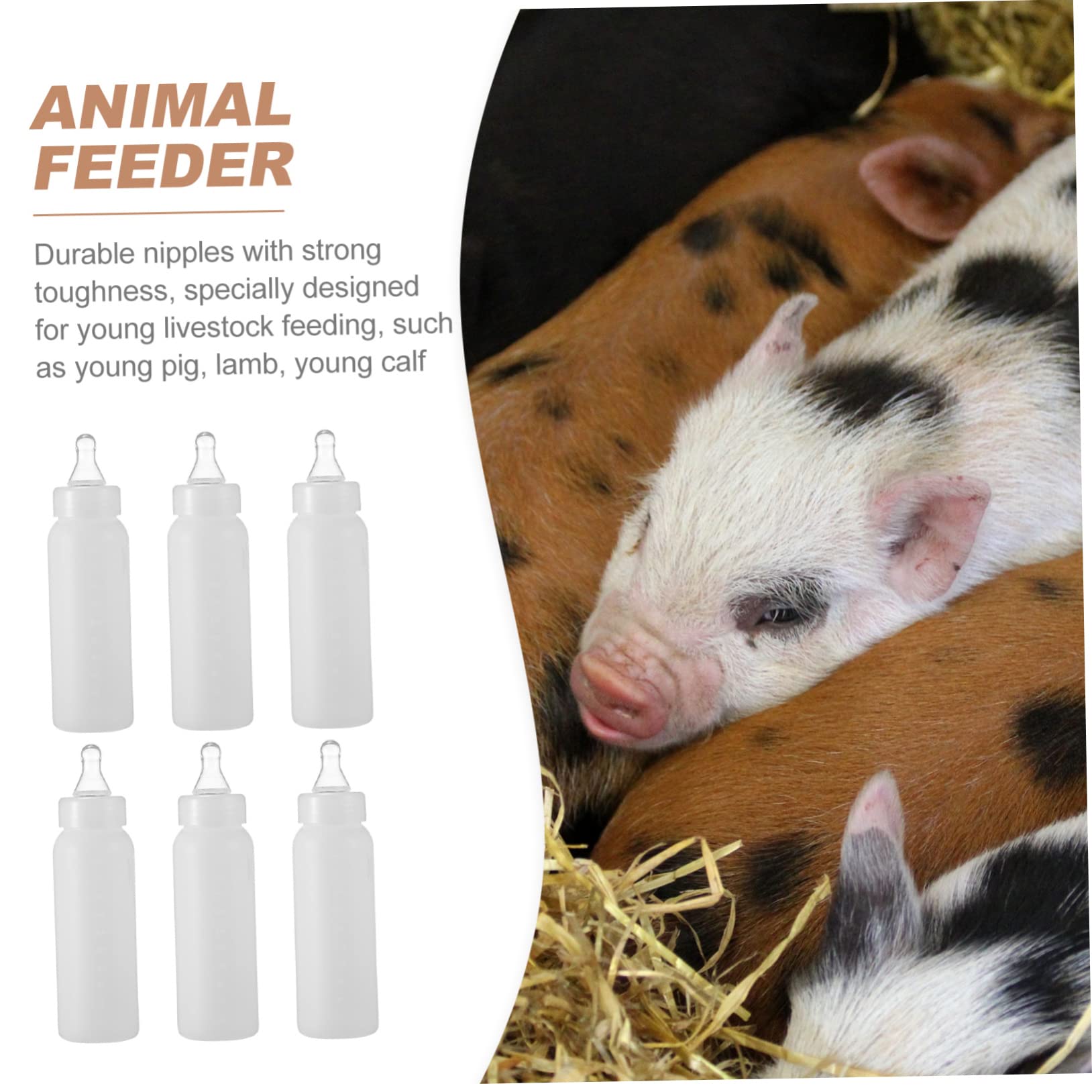 Lot De 6 Tétines Silicone Pour Biberons Agneaux Et Jeunes Animaux - Alimentation Facile