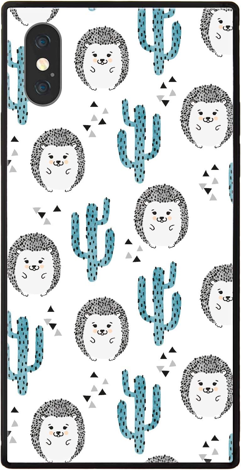 Ruuu 耐衝撃 Tpu Iphone 11 Pro スクエア型 四角 強化ガラス スマホケース Iphoneケース ハード ケース イラスト はりねずみ サボテン 三角 どうぶつ 動物 アニマル 針鼠 ほのぼの かわいい キャラクター 売り切れ必至