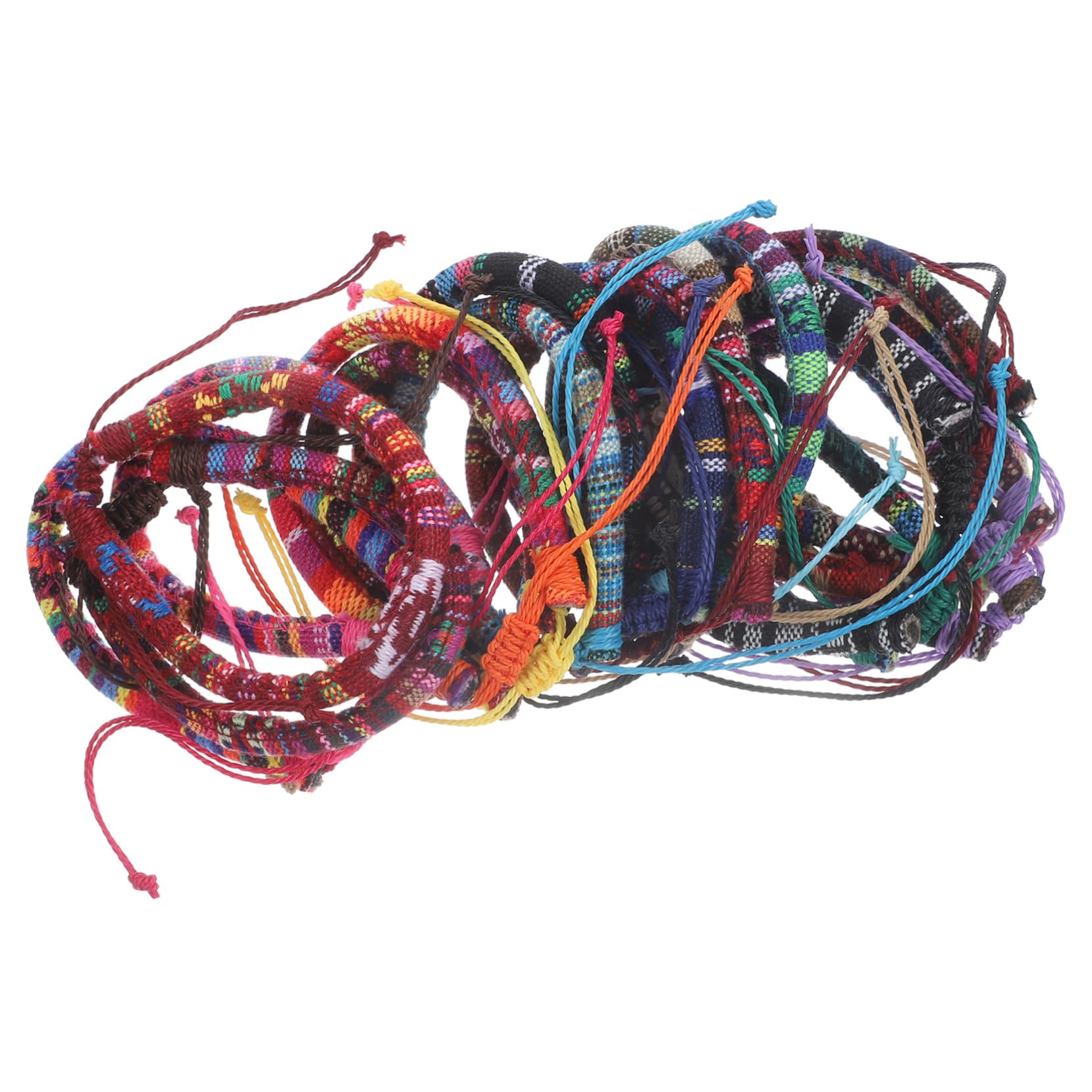 Pulseras de cuerda ajustables Mikikit set bohemio de 18 piezas para mujer y parejas 8
