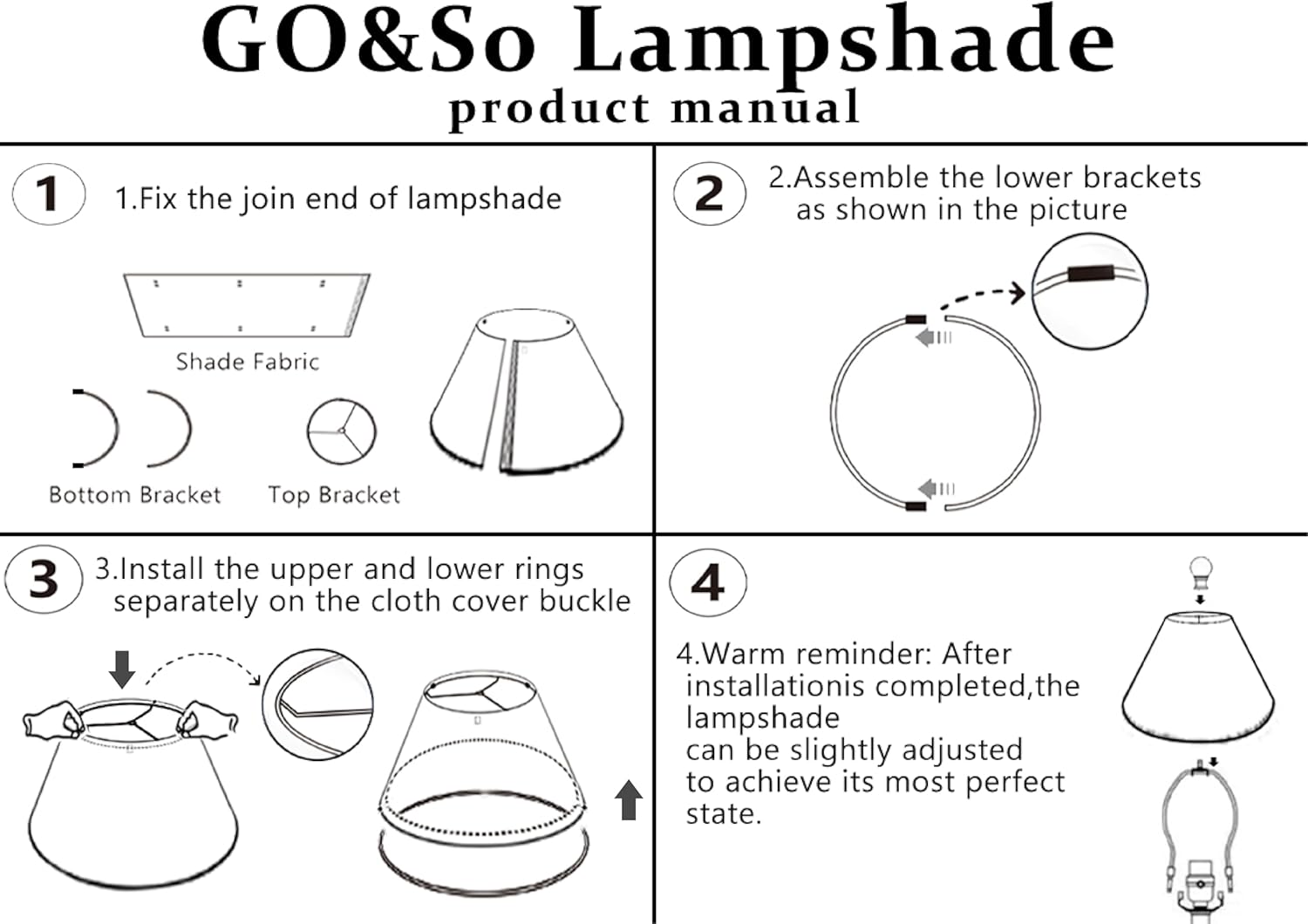 GO&SO Large Empire Lamp Shades Set of 2-6.5"x16.3"x10.5" - White Linen Fabric, Handmade Replacement Lamp Shades for Table Lamps, Floor Lamps, Soft Glare-Free Light, Assembly Required, Spider Fitter